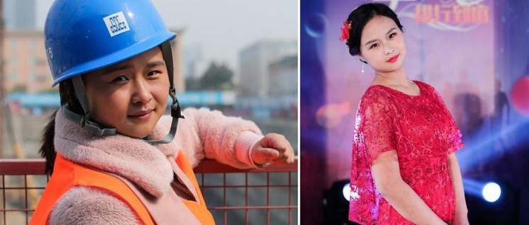 Bauarbeiterin Li Xiaoling trat bei einer Modeschau zum Internationalen Frauentag in Xi‘an als Model auf. (Foto: Xinhua )