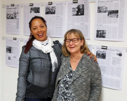 In der UZ-Redaktion: Gladys Ayllón (l.) mit Petra Wegener, Vorsitzende der Freundschaftsgesellschaft BRD-Kuba, die das Gespräch übersetzte.