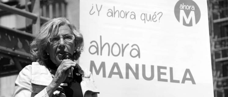 „Und was jetzt? Jetzt Manuela“ – Manuela Carmena auf einer Wahlkampfkundgebung von „Madrid jetzt“. (Foto: ahora madrid/commons.wikimedia.org/cc-by-2.0)