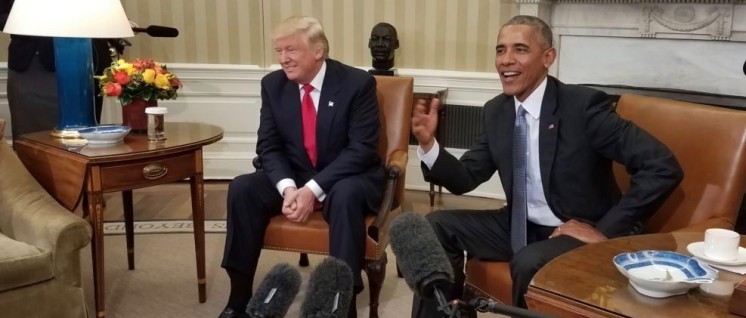 US-Präsident Barack Obama trifft seinen Nachfolger Donald Trump im Weißen Haus, 10. November 2016. (Foto: VOA/public domain)