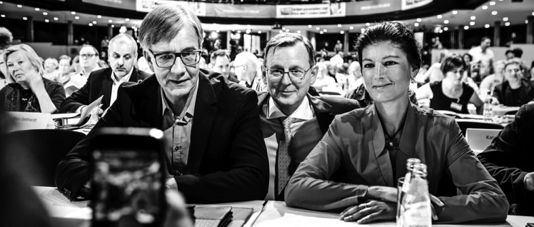 Personal im Mittelpunkt: Dietmar Bartsch, Bodo Ramelow, Sahra Wagenknecht. (Foto: Partei „Die Linke“)