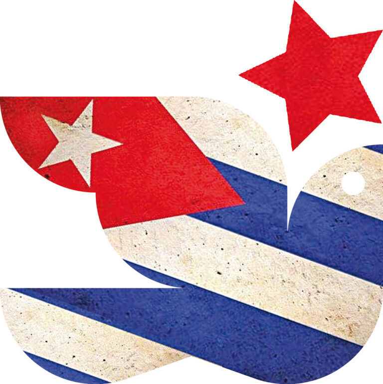 Taube Stern Flagge 03 - Solidarität mit dem sozialistischen Kuba - Kuba-Solidarität - Kuba-Solidarität