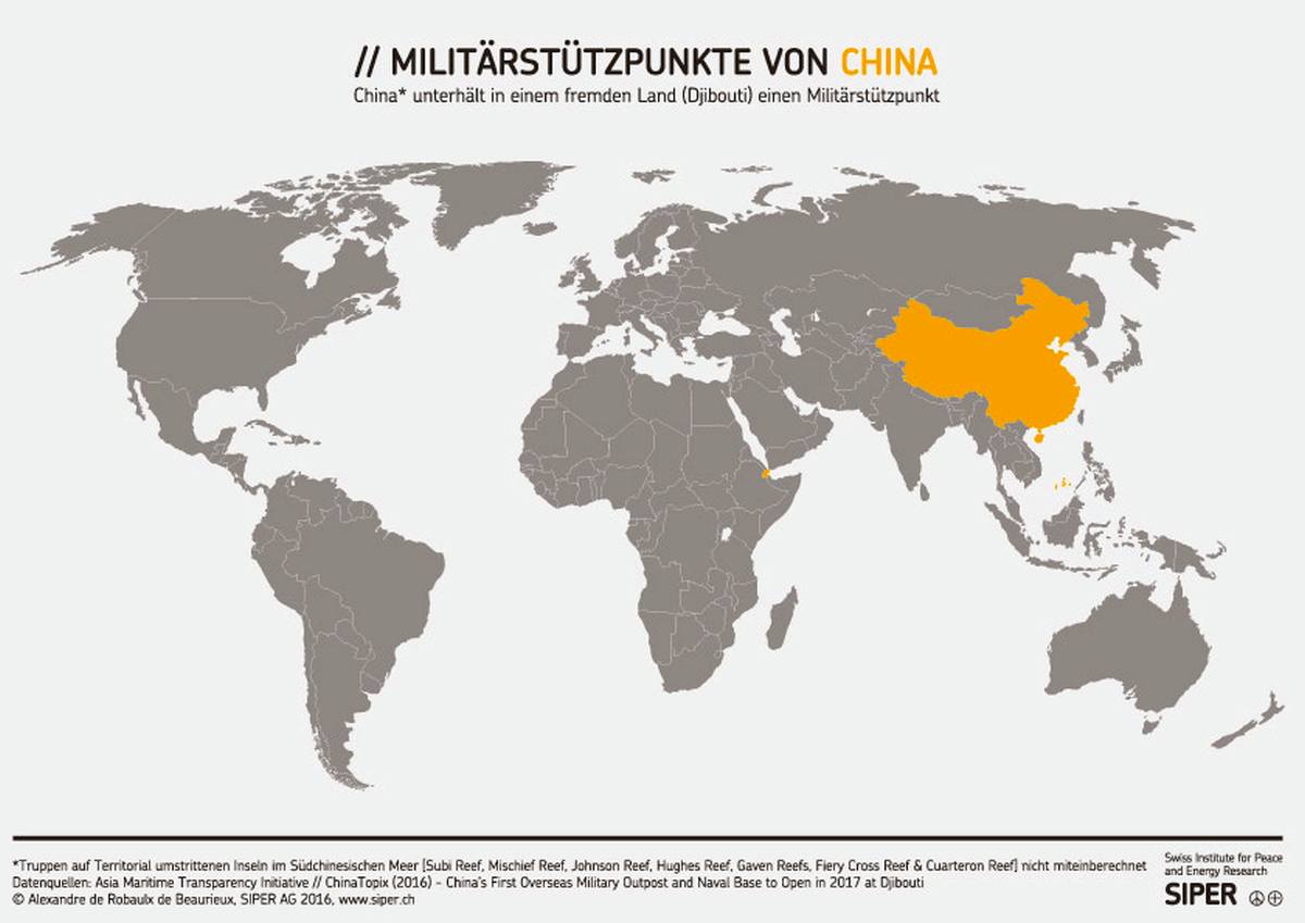 SIPER Grafik Militaerstuetzpunkte von China - China – ein Militarismus unter anderen? - UZ vom 23. April 2021 - UZ vom 23. April 2021