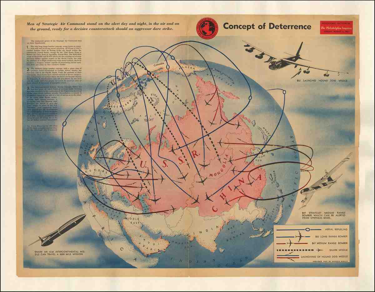 1961 anti Soviet Union propaganda map Concept of Deterrence - Der antikommunistische Kreuzzug - UZ vom 17. Juni 2022 - UZ vom 17. Juni 2022