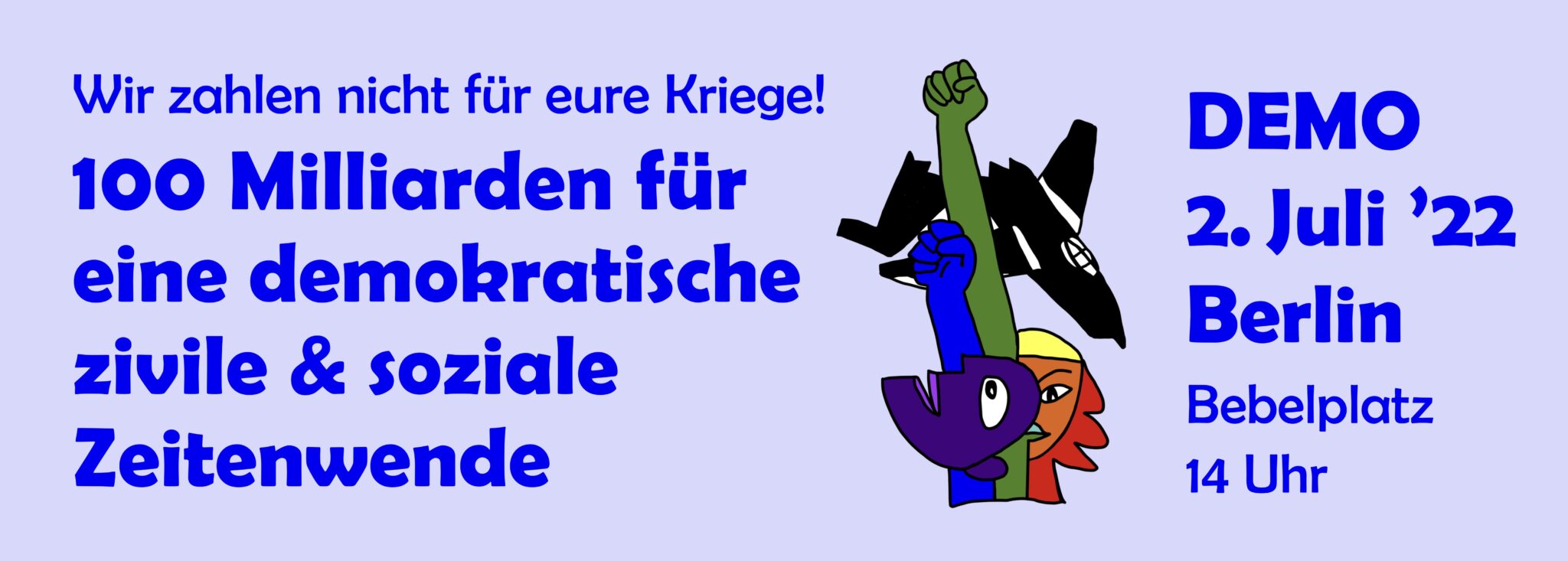 Logo mit Demo 2 2048x733 1 - Friedensdemo in Berlin - UZ vom 24. Juni 2022 - UZ vom 24. Juni 2022