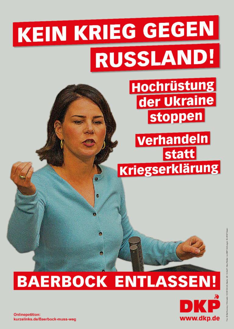 Plakat Baerbock DRUCK - Schuldig! - Friedenskampf - Friedenskampf