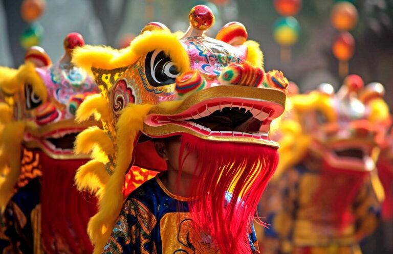 2501 mehrfarbige drachentaenze durch traditionelle chinesische paraden die von ki generiert werden 1 - Die Chinesen kommen - Regierungspropaganda - Regierungspropaganda